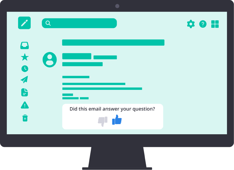 An example of a Mopinion email form displayed in an email mockup