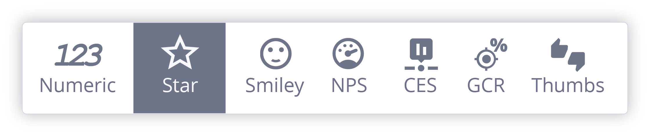 Options shown in the survey builder in the Mopinion interface.