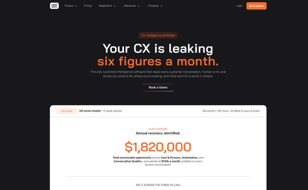 SentiSum website