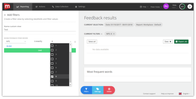 Mopinion: Mopinion launches customisable inbox filters and views - Select a field and value