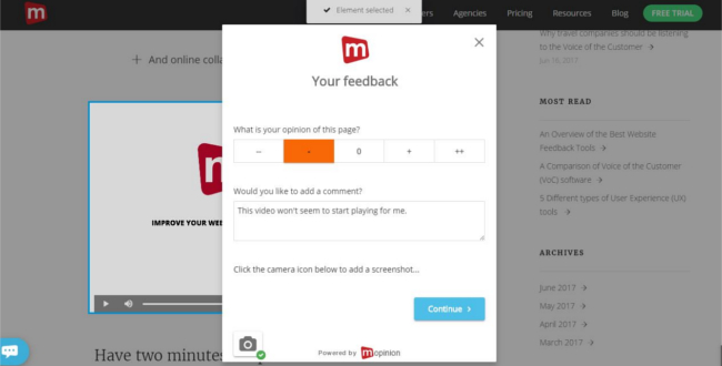 Mopinion: Here’s why UX Designers Need User Feedback - Visual Feedback