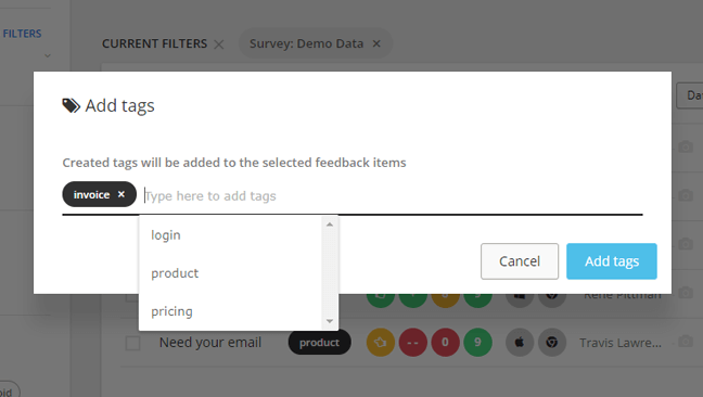 Mopinion: Making Customer Feedback More Actionable with Artificial Intelligence (AI) - Adding tags