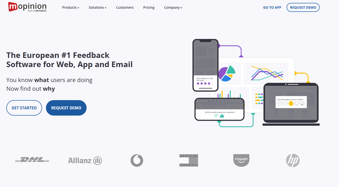 Mopinion, Eureope's number 1 feedback software for web, email and app
