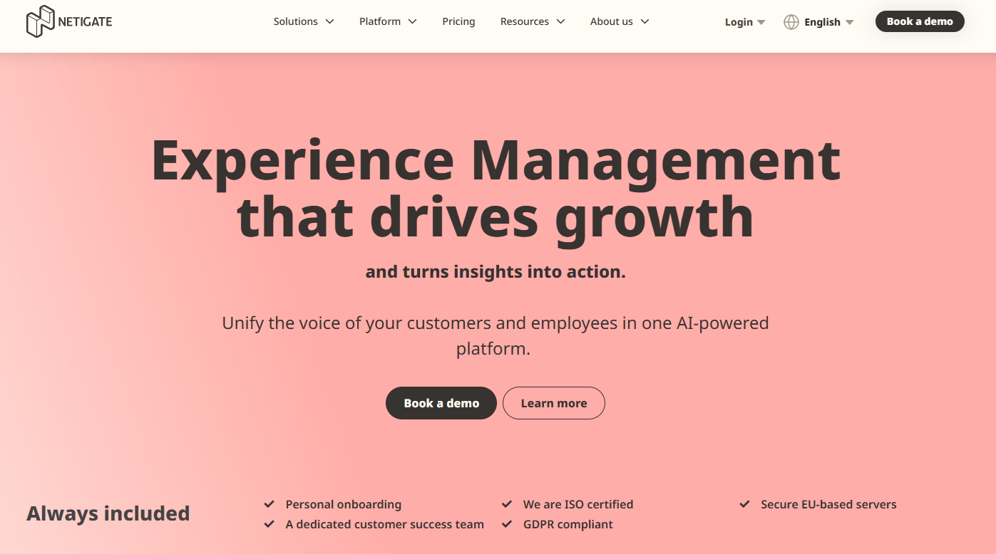 Netigate - A top enterprise feedback management software​
