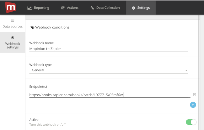 Mopinion: Integrate Mopinion with Salesforce using Zapier - webhook conditions in mopinion