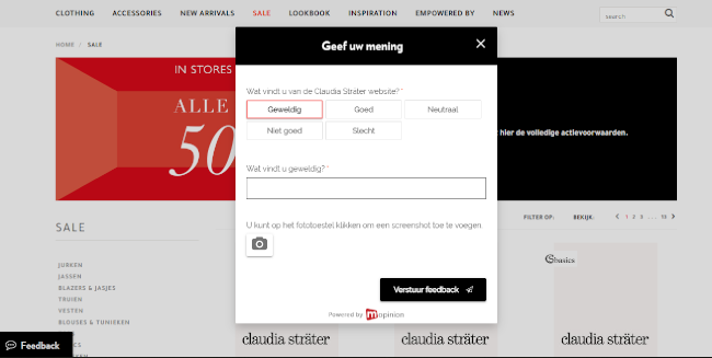 Mopinio: Expresso Fashion & Claudia Sträter: Feedback for Every Stage of the Customer Journey - Feedback Form