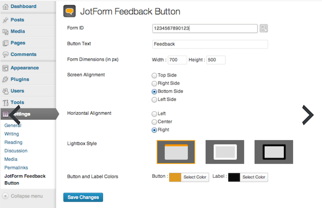 Top 10 Beste User Feedback Plugins voor WordPress - JotForm Feedback button