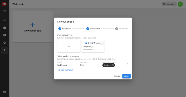 Mopinion: Mopinion integrates with Atlassian’s issue tracking tool JIRA - Select project endpoints