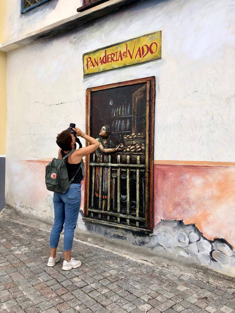 Anna taking pictures abroad