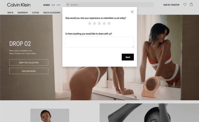 Calvin Klein feedback survey