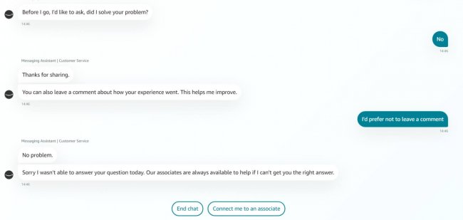 Amazon chat bot