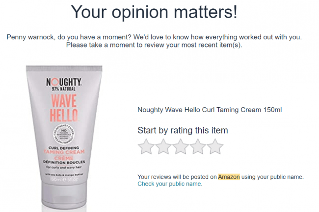 Amazon product feedback