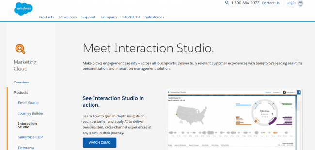 Salesforce Interaction studio interface