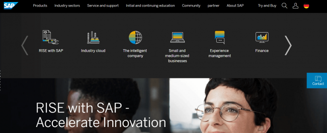 SAP website interface 