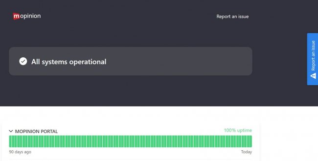 user feedback tool Mopinion releases status page