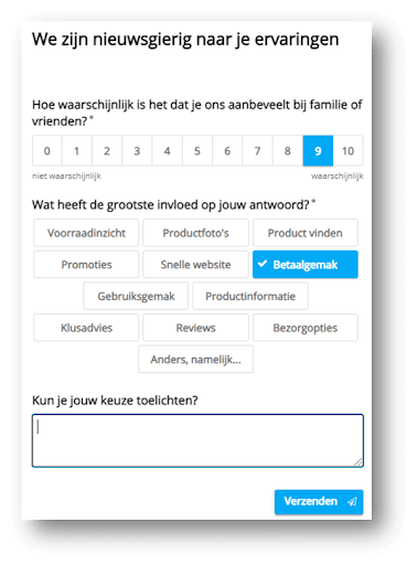 Intergamma feedback form topic options