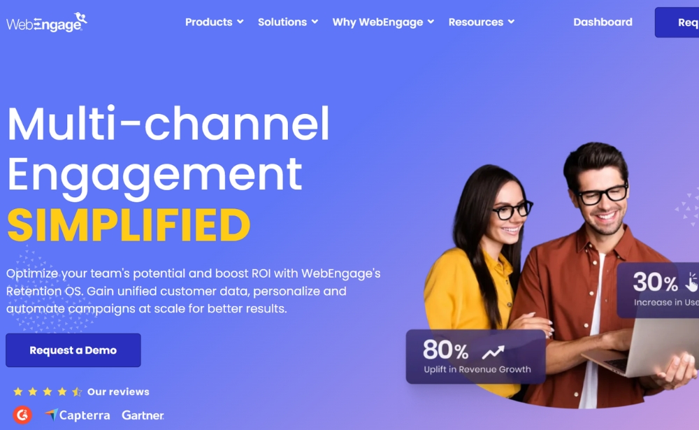 Webengage - website  feedback tool example 