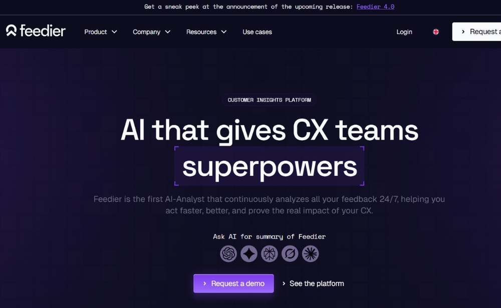 feedier - website feedback tools example