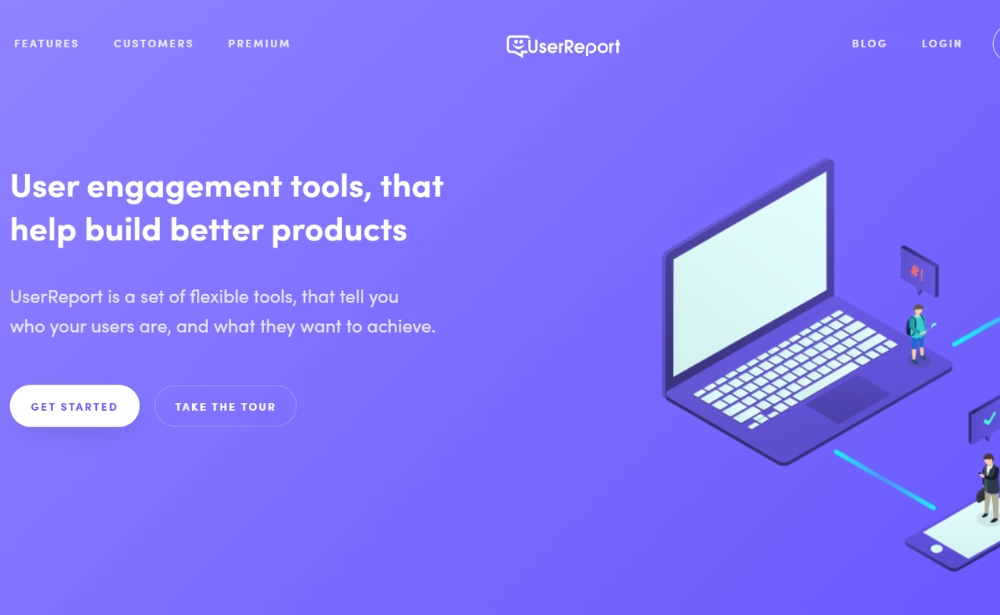 UserReport - website feedback tools example