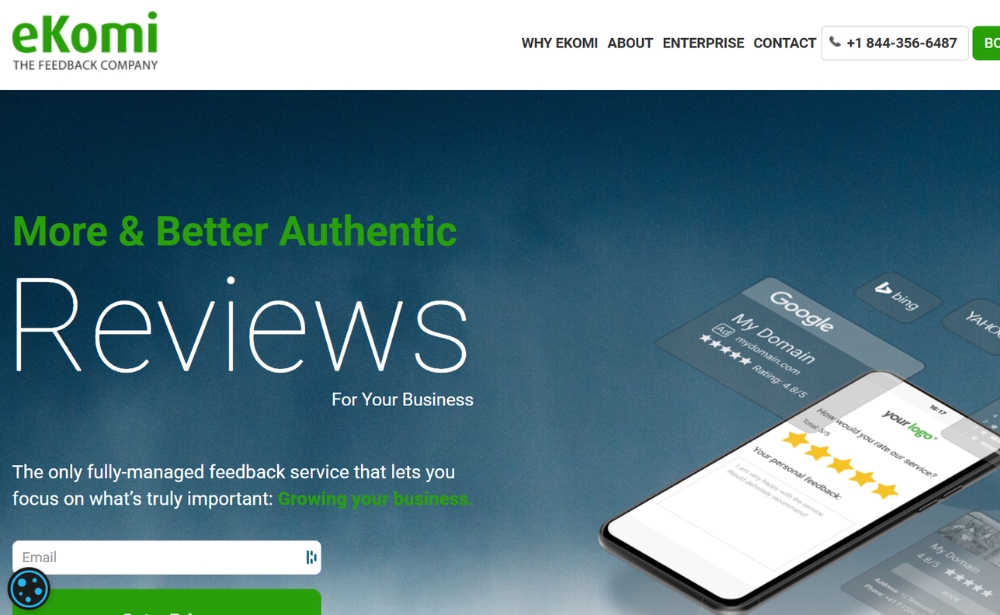 eKomi - website feedback tools example