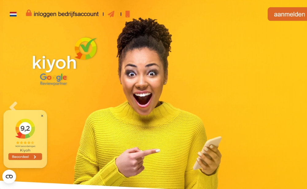 Kiyoh - website feedback tools example