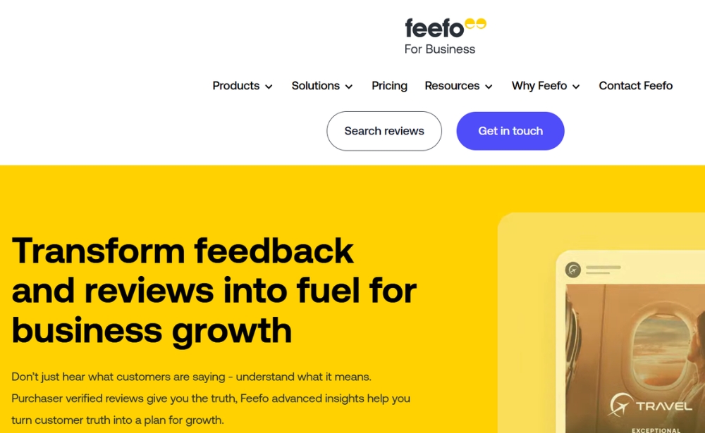 Feefo - website feedback tools example