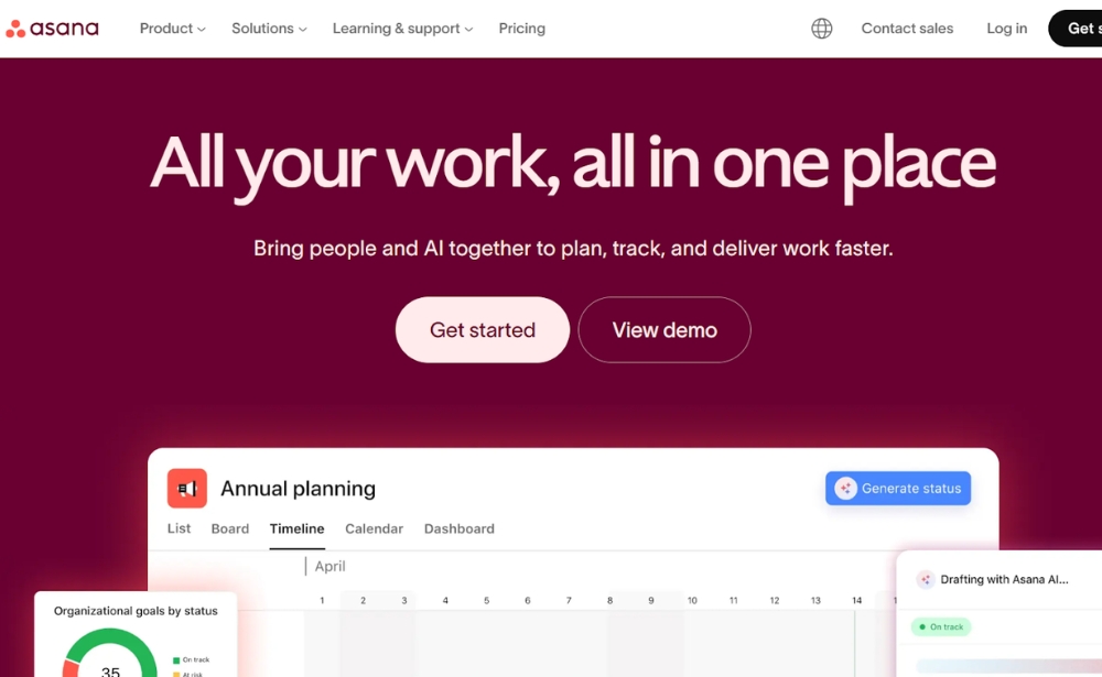 Asana - Top 20 Best Project Management Software in 2026