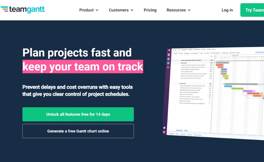 TeamGantt - Top 20 Best Project Management Software in 2026