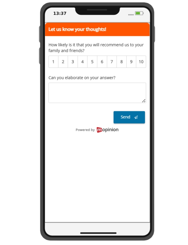 NPS - Mobile app example