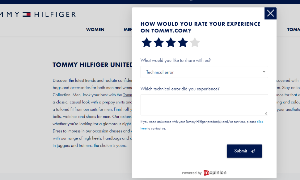 Targeted questions - website feedback examples