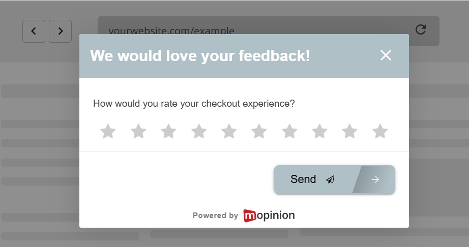Star rating - website feedback questions