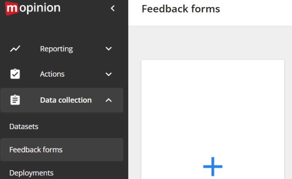 Feedback form - trial account