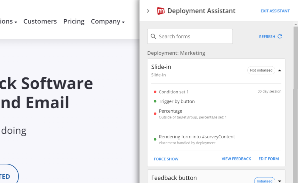 Mopinion's Deployment assistant