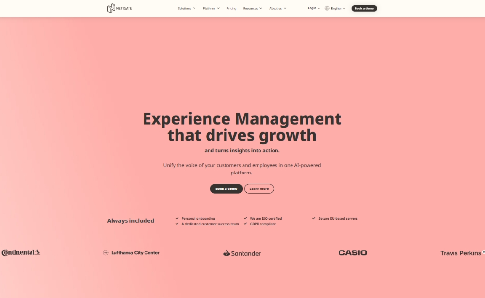 Netigate 2026 website