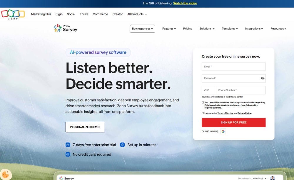 Zoho Survey - website 2026