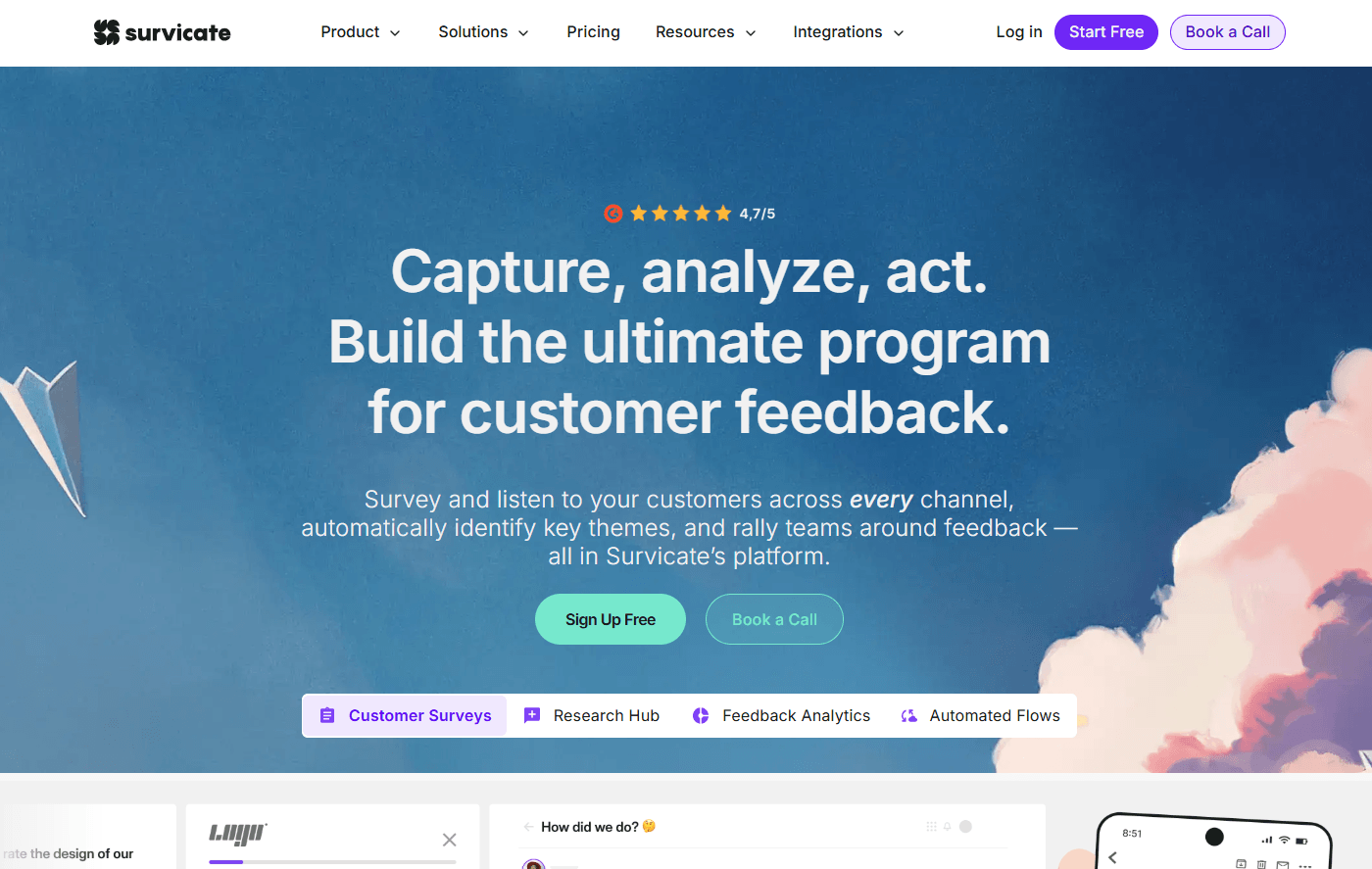 Survicate for product feedback