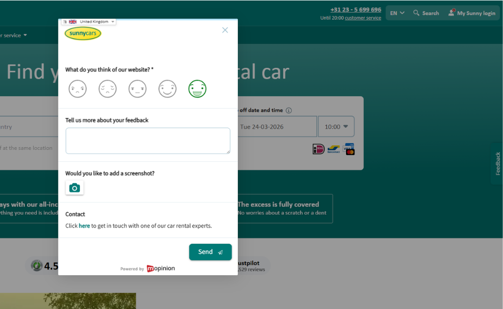 Sunny cars - CSAT survey
