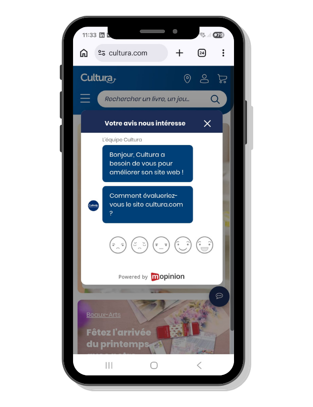 Cultura - example of a conversational mobile feedback form