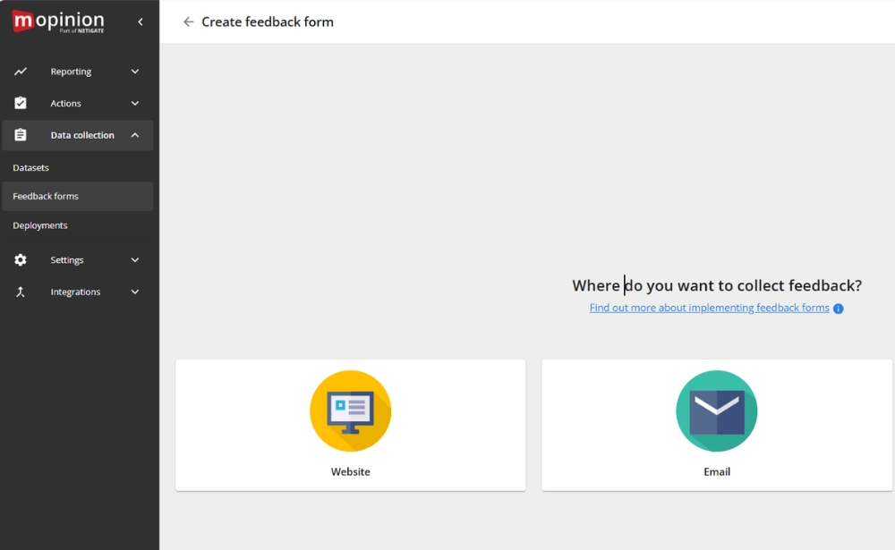 demo account - website feedback step 1
