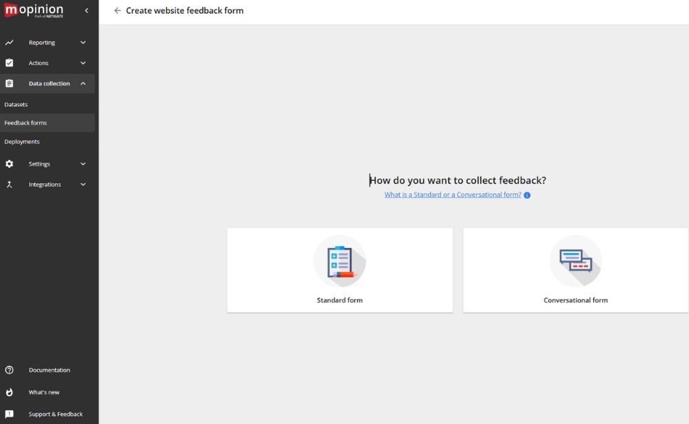 demo account - standard or conversational form