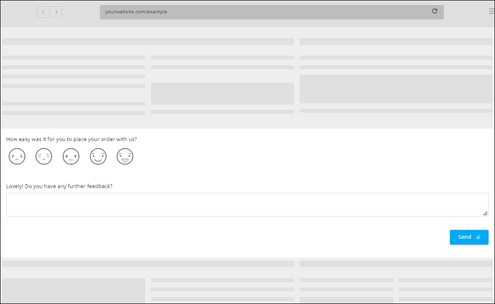 Example of micro-survey tracking Customer Effort Score (CES)