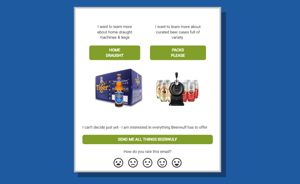 Example of embedded survey in an email
