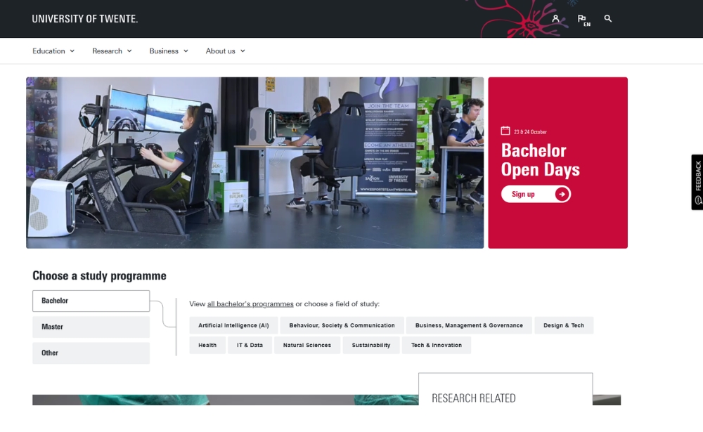 University of Twente - website feedback